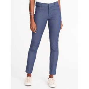 Old Navy Dark Chambray Striped Pixie Mid-rise Pant